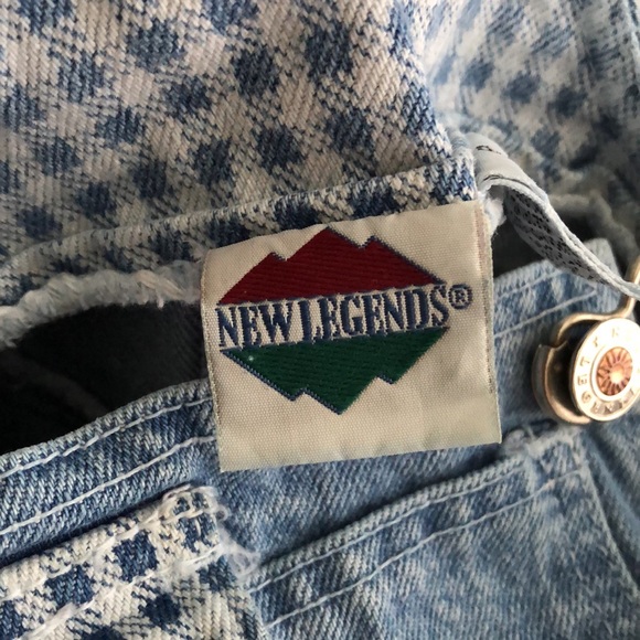 🎀 Cuteness Overload - Suspenders, Gingham, Flowers embroidered cotton jeans - Picture 6 of 6